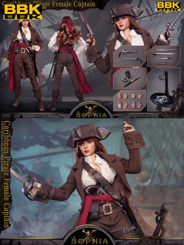 1/6 Soldier Figure Pirates of the Caribbean Captain Sophia BBK017 Jointed Action Figure - Image 8