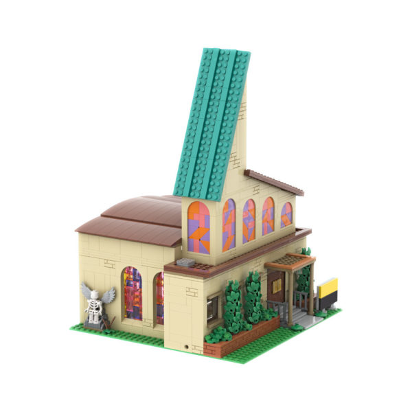 1896 PCS MOC The Simpsons Springfield Church MOC-148028 Assembling Building Blocks Toys - Image 7