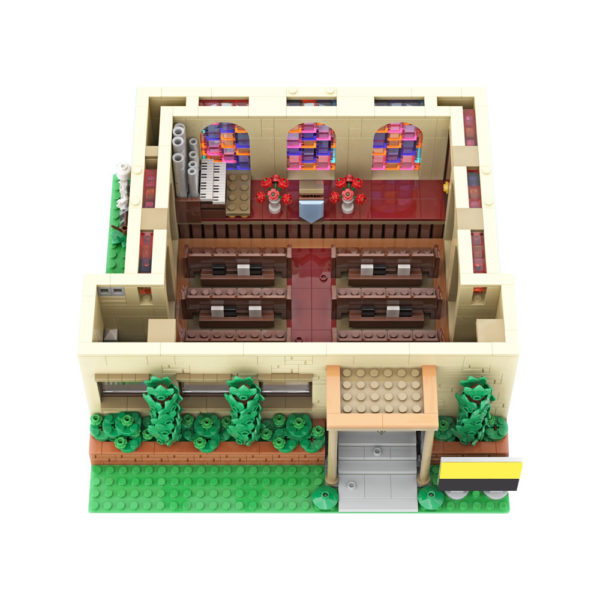 1896 PCS MOC The Simpsons Springfield Church MOC-148028 Assembling Building Blocks Toys - Image 6