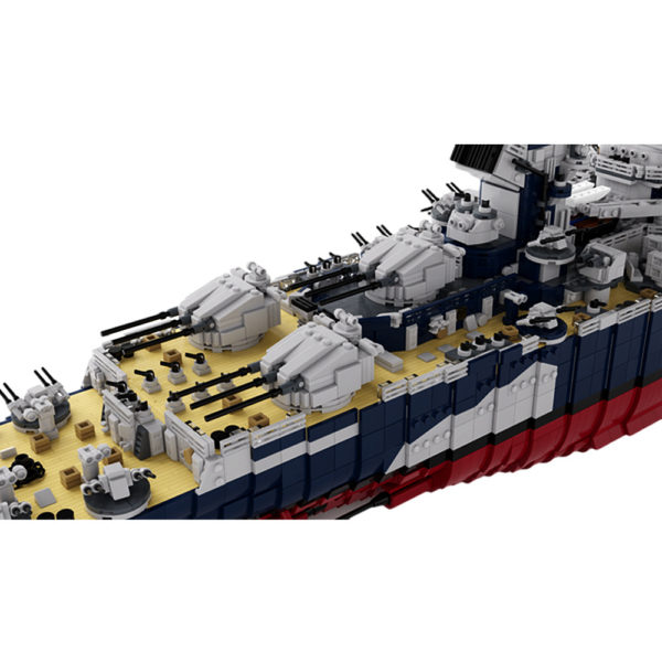 10803 PCS MOC WWII French Navy Richelieu battleship warship model assembly building blocks toys - Image 4