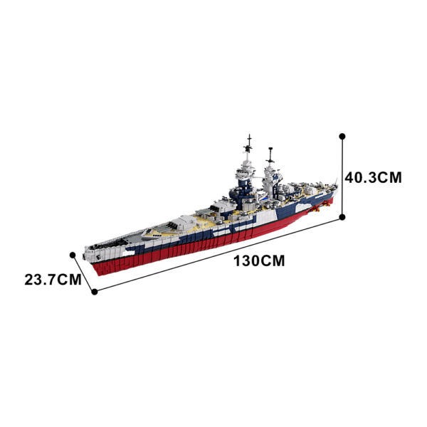 10803 PCS MOC WWII French Navy Richelieu battleship warship model assembly building blocks toys - Image 2