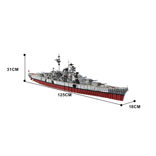 7186 PCS MOC World War II Navy Bismarck battleship model MOC-29408 assembly building blocks toy - Image 2